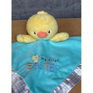 Magic Years My First Easter Chick Lovey Security Blanket Blue Gingham M50730